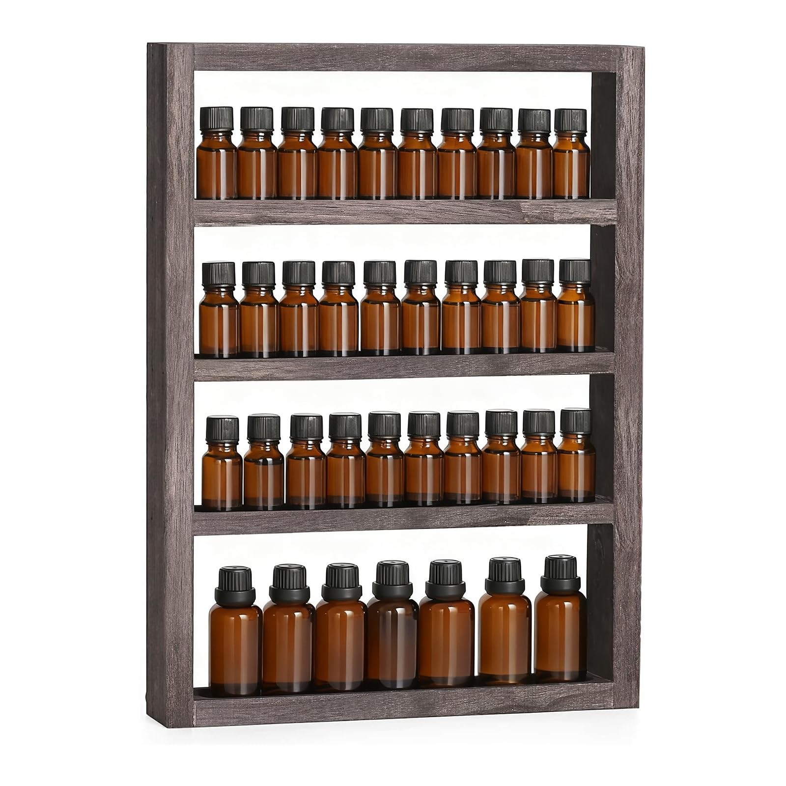 Storage Rack 4 Tier Wall Mounted Wooden Display Shelf Holder