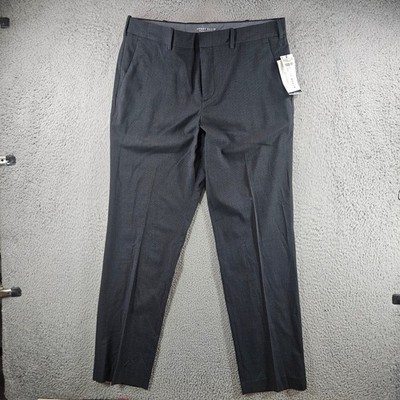 NEW Perry Ellis Portfolio Resolution Mens Charcoal Dress Pants 34x32