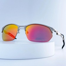 Oakley Wire Tap 2.0 OO4145 Polarized Sunglasses Silver Frame Ruby Lens