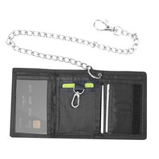 Purse Black Triple Money Pocket Zipper Card Holder 12x8x1cm