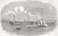TURKEY. Wreck of Caduceus & ship Melbourne 1854 old antique print picture