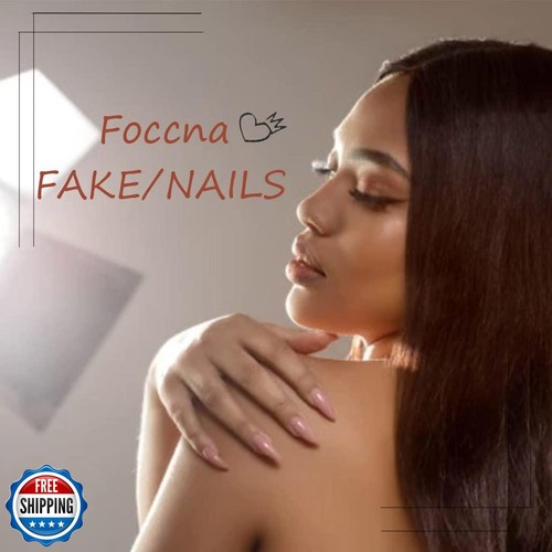 Foccna Press on Nails French Medium, Perłowa biel Sztuczne paznokcie Almon - Zdjęcie 5 z 5