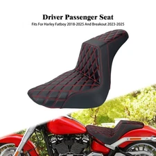 Driver Passenger Seat Red Stitching For Harley Softail Fat Boy 18+ Breakout 23+