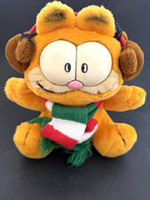 Vintage Dakin 1981 Garfield Plush Winter Scarf Pooky Bear Earmuffs 9"