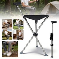Gehstock Mit SitzfläChe / Leichter Sitzstock Aus Edelstahl Bis 100 Kg Belastbar