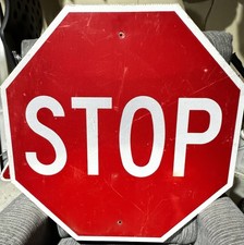 Stop Sign 30" Authentic Retired Street Traffic Road Sign