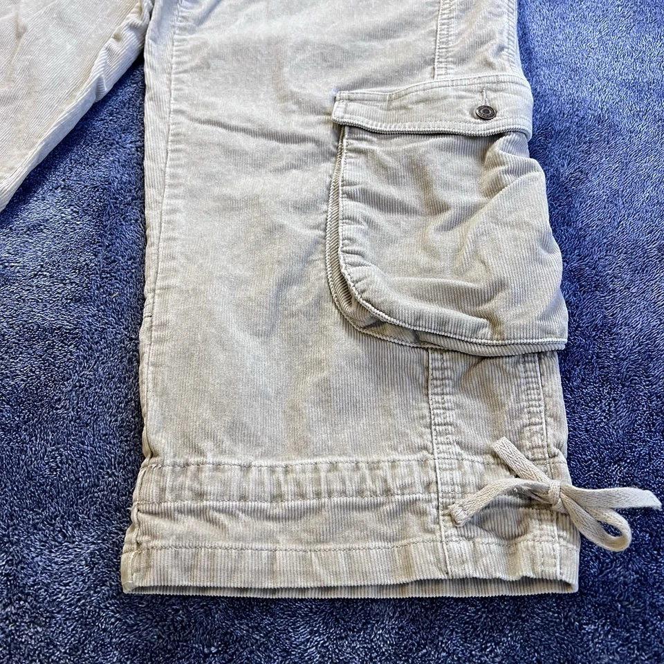 Pantalones cargo cortos de pana vintage London Jean de Victorias Secret con dobladillo de 10 corbatas Y2K Foto 3 de 4