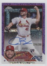 2023 Topps Chrome Rookie Purple Speckle Refractor 274/299 Alec Burleson Auto 3c2