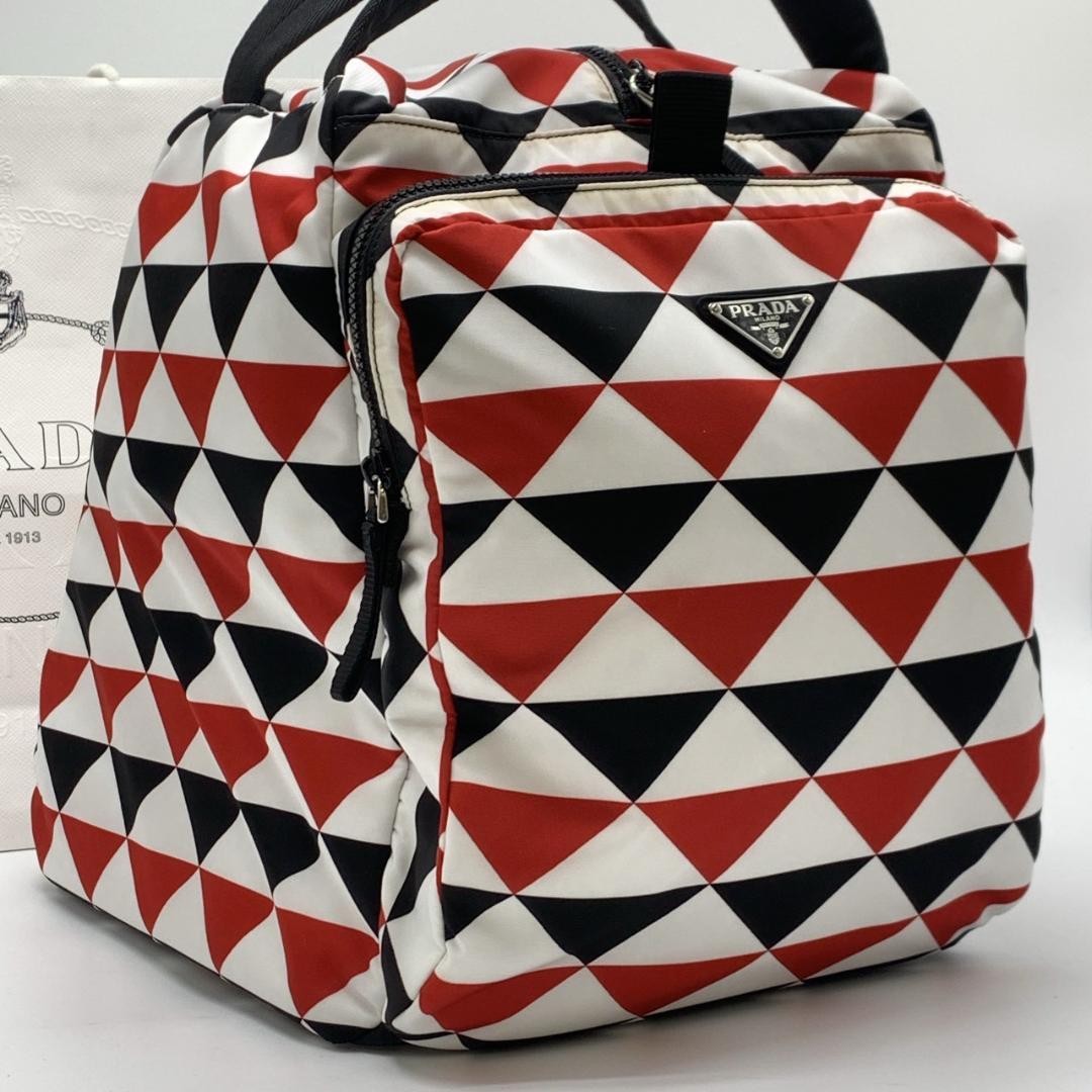 Prada On Ice Triangle 2-Way White Nylon Shoulder Crossbody Bag Authentic