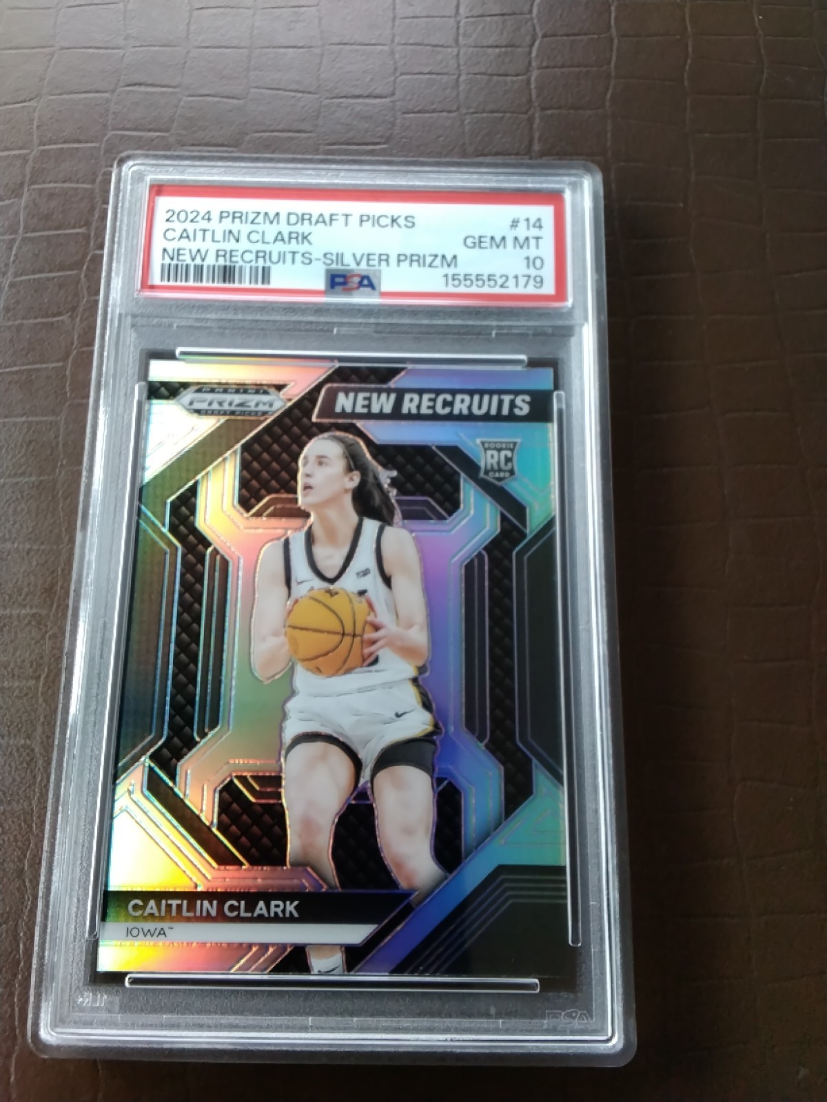 2024 PRIZM DRAFT PICKS #14 CAITLIN CLARK NEW RECRUITS-SILVER PRIZM PSA GEM MT 10