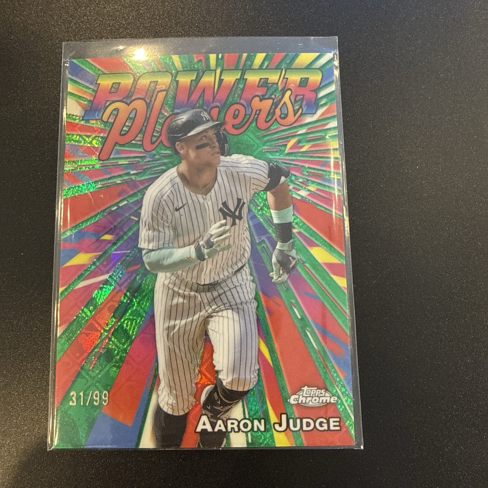 AARON JUDGE 2025 Topps Chrome Power Players Green Refractor /99 Yankees MVP