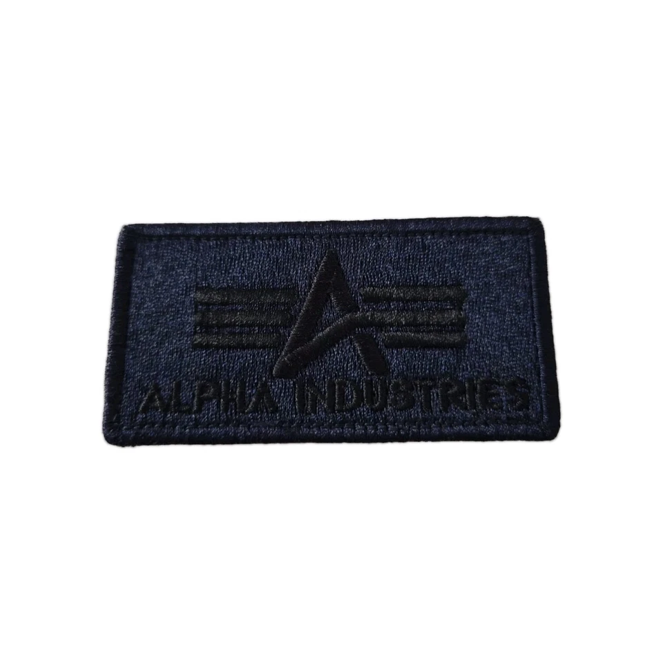 Original Alpha Industries Klett Patch Abzeichen 8x4 Dunkel Blau schwarz NEU  - Bild 1 von 1
