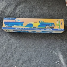 Vintage 40's American Dimestore 1:43 Deluxe Plastic SpeedBoat N Trailer #20200
