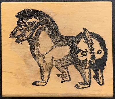 Stamp Out Cute Lion-Like Beast Creature Mythology Rubber Stamp