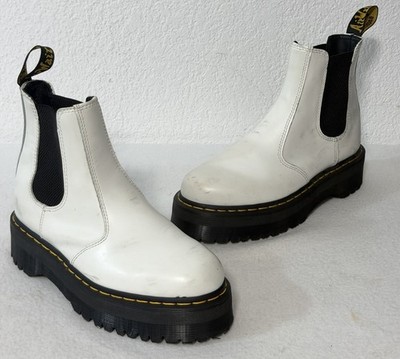 Dr Martens Squad Platform Chelsea Women's Boots Off White Unisex Men 8 Women's 9
