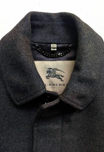 Vintage BURBERRY London Mens Wool Car Coat M Gray Charcoal Nova Check Collar  video thumbnail