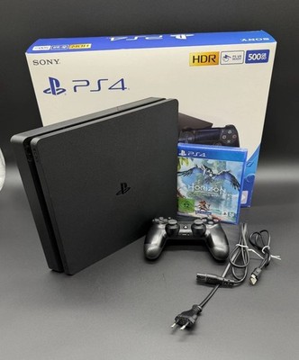 Sony PlayStation 4 PS4 Slim 500GB   OVP   1 Controller + Ladekabel + Spiel - Gut