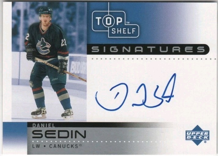2002-03 UPPER DECK TOP SHELF SIGNATURES AUTO #DS DANIEL SEDIN 