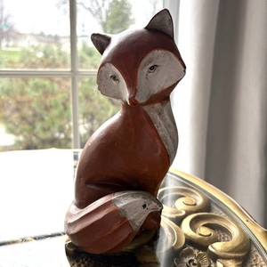 Fox Rustic Figurine 8 Inch Collectible Decor Animal Sculpture