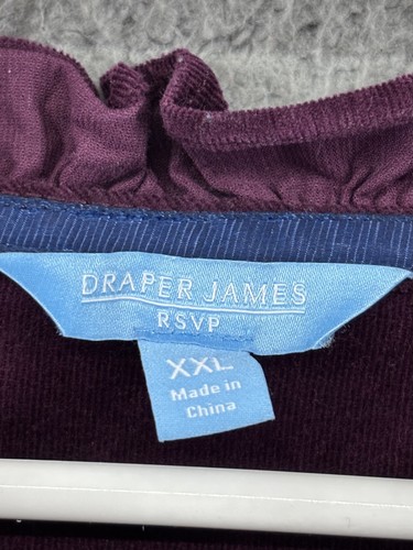 Draper James RSVP Dress Womens 2XL Purple Corduroy Ruffle Cottagecore Prairie - Picture 3 of 14