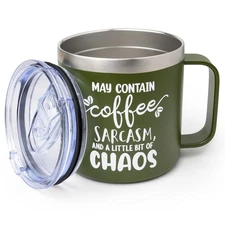 KatchOn, 14oz Stainless Steel Insulated Coffee Mug with Handle, Coffee Cups w...