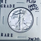 1936 LIBERTY WALKING SILVER HALF DOLLAR HI GRADE U.S. MINT RARE COIN 7470