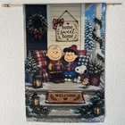 Garden Flag 12x18 Snoopy Charlie Brown Lucy Winter Porch Double Sided Handmade