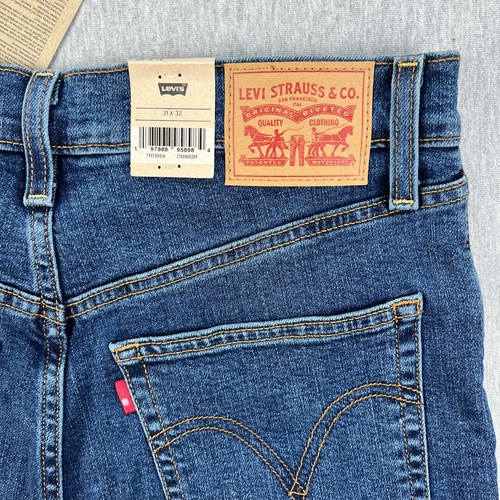 Jeans Levis Ribcage dritto donna 31x32 blu denim vita alta moderno NUOVO 2024 - Foto 7 di 20