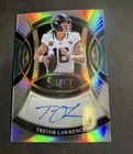 Trevor Lawrence 2025 Select Silver Prizm Signatures Auto Card
