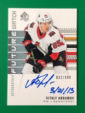 VITALY ABRAMOV (OTTAWA) 2019-20 SP AUTHENTIC INSCRIBED AUTO FUTURE WATCH RC #180