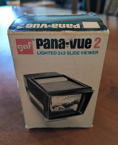 GAF Pana-vue 2 Lighted Portable Desktop Slide Viewer for 2x2 Brown/Black