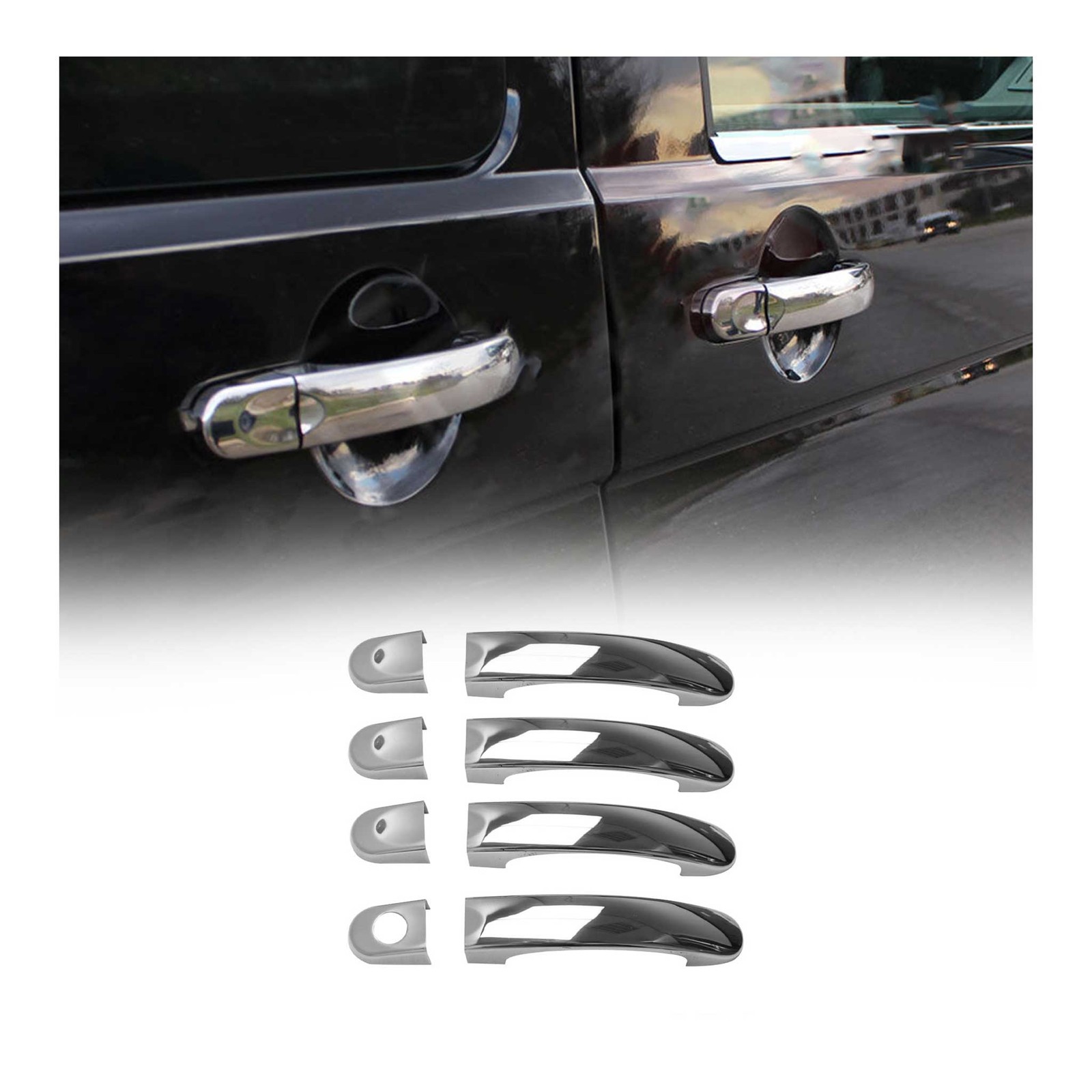 Couverture poignée porte VW Caddy 2015-2020 acier inox 8pcs accessoire extérieur