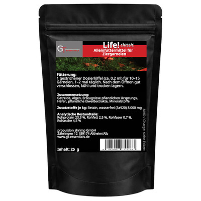 GT essentials Life! classic 25g Puderfutter für Garnelen Babygarnelen Schnecken