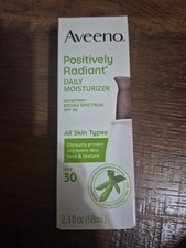 Aveeno Positively Radiant Daily Moisturizer SPF 30 New. 2.3oz. Exp2027 Sale