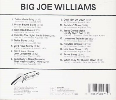 CD ビッグ・ジョー・ウィリアムス ファイナル・イヤーズ  POCP1463 Polydor /00110 Big Joe Williams – The Final Years – CD (Album), 1994