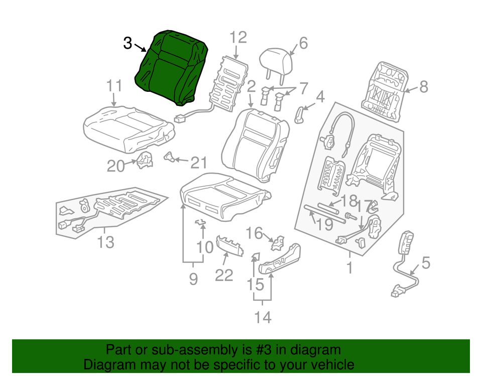 Genuine Honda Seat Back Cushion Cover 04815SDCA70ZB eBay