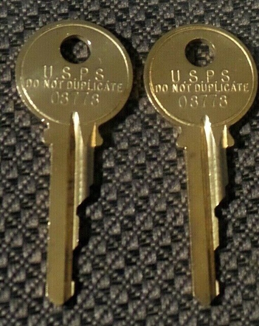 Lot of 2 Vintage Brass Post Office Box Door Keys Clean LOOK eBay