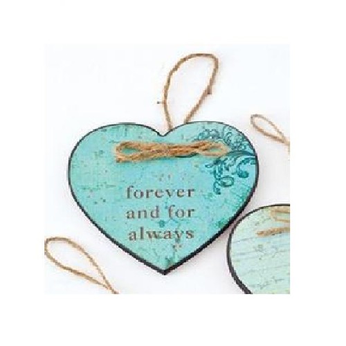 SHABBY CHIC WOODEN HEART VINTAGE LOVE QUOTE HANGING SIGNS HEAVEN SENDS - Picture 3 of 5