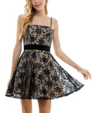City Studios Juniors Sequined Embroidered BlackRose 17/18