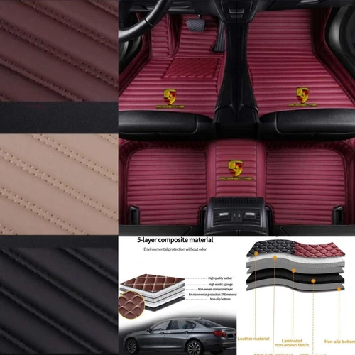 For Porsche All Models Car Floor Mats Waterproof Custom Auto Pu Leather Carpets - Picture 22 of 33