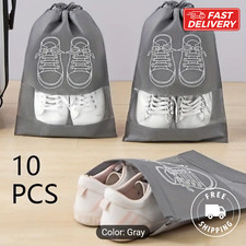 Travel Shoe Storage Bags Waterproof Dust Free Pouch Non-Woven Drawstring 36x27cm