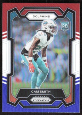 2023 1633E Panini Prizm RED WHITE BLUE PRIZM Cam Smith Rookie Miami Dolphins