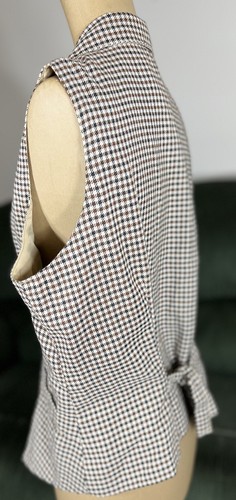 Maggie Lawrence Vest Women's Large Brown Houndstooth Plaid Classic 80s 90s - Picture 5 of 9