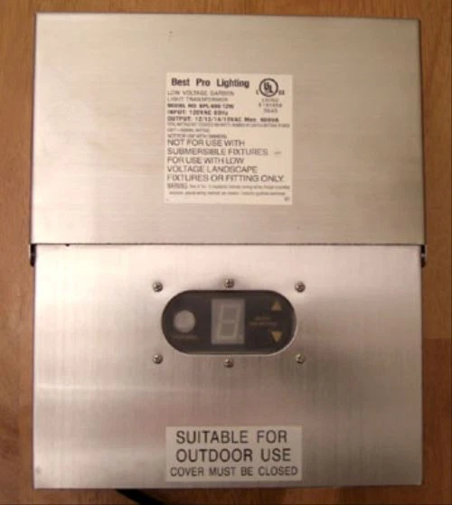 600 WATT 12V-15V LOW VOLTAGE LANDSCAPE LIGHTING TRANSFORMER LED COMPATIBLE - Image 3 of 4