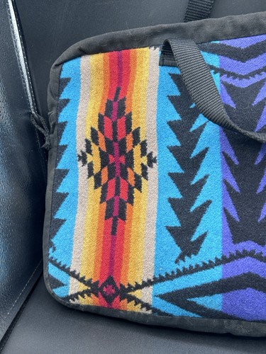 Vintage Computer Decke Tasche Handarbeit Azteken Indianer Druck Schule Arbeit Handtasche - Bild 14 von 24