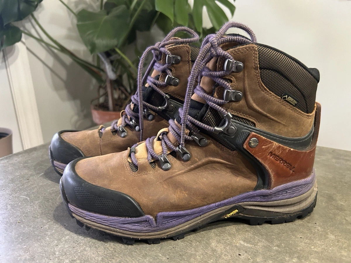 Trænge ind spild væk Frastøde Merrell Crestbound Womens 9.5 Hiking Boots J64074 Brown Sugar Purple  Leather | eBay