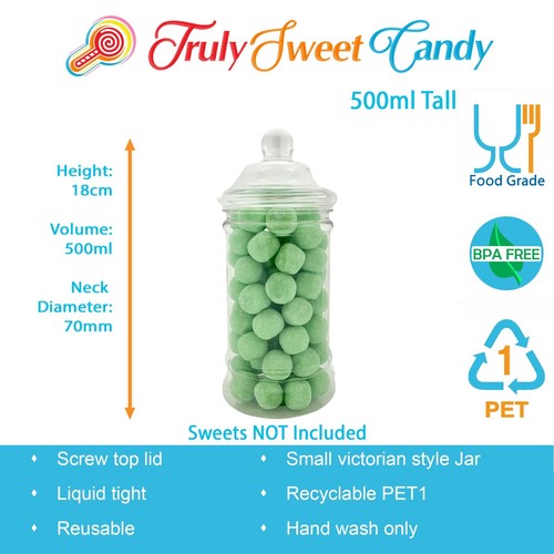 10 x Cute Plastic Sweet Jars 2 Styles Candy Buffet Wedding / Party / Christmas - Picture 4 of 8