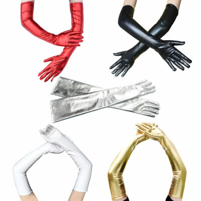 PU Leder lange Opernhandschuhe 21 cm Ärmel Handschuhe Abend Party Kostüm