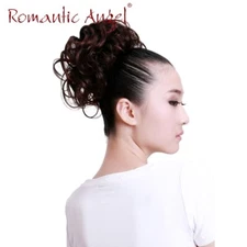 Messy Bun Scrunchie Tousled Updo Hair Extensions Hair Bun Curly Wavy Ponytail