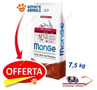 Monge Natural Superpremium Mini Adult Lamm Und Reis 7,5 Kg Hundefutter